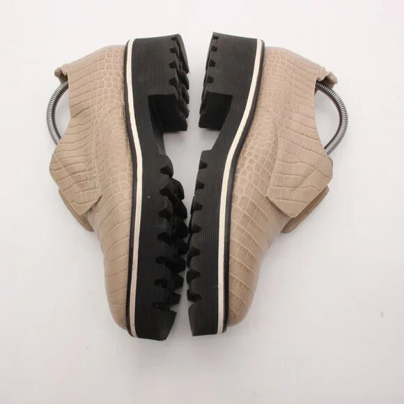 M. Gemi The Gianna Taupe Women's Size EU 41 Croco Printed Leather Slip On - Picture 8 of 10